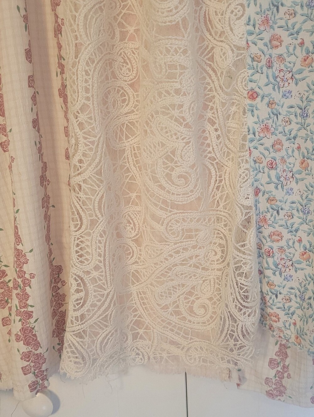 POL Patchwork/Pieced Denim/Lace/Multi-Prints Maxi Skirt, NWOT, S,  CHIC & UNIQUE - Picture 10 of 14